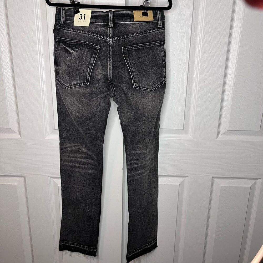 NWT mnml Men's D198 War Straight Denim Size 31 Distressed gray black denim - Picture 7 of 9